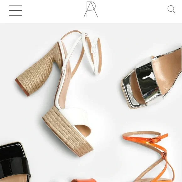 NWT Paul Andrew patent leather square toe strappy espadrille platform sandals
